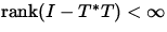 $\operatorname{rank} (I- T^*T) <\infty$