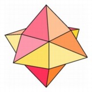 The fold-out pattern for an off-center pyramid.