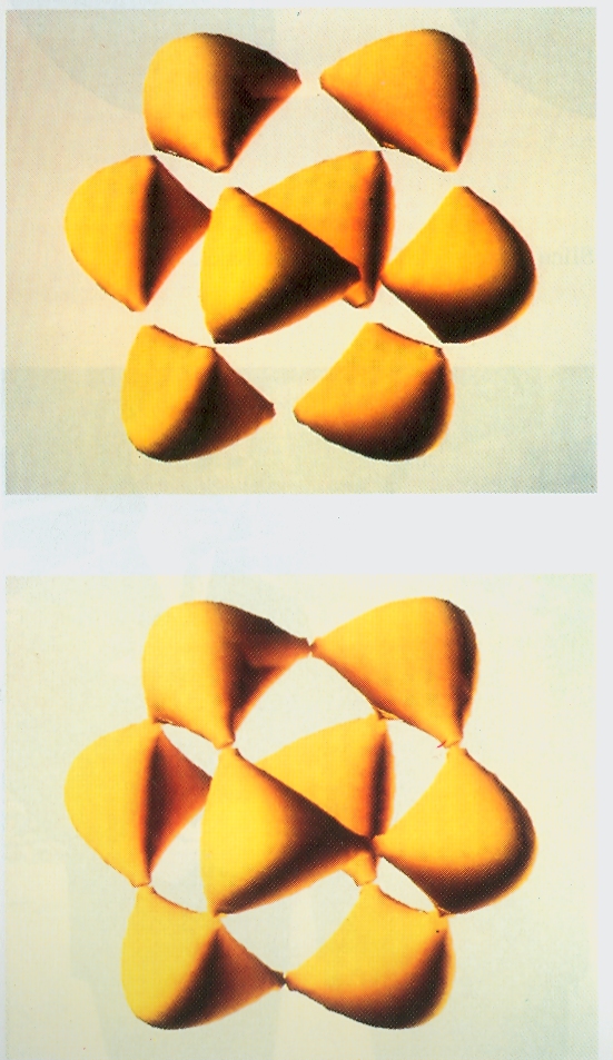 Two hyperplane slices of the graph of a fourth degree polynomial in four-space.