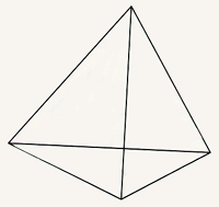 A shadow of a triangular pyramid.