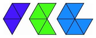 Possible arrangements of triangles around a point in the plane.