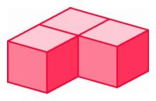 Three cubes around an edge in three-space.