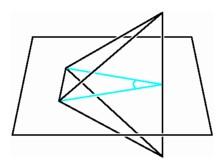 the
	      dihedral angle at the center of one edge of a three-simplex
