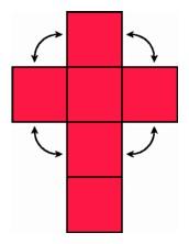 The unfolded cube in the plane 