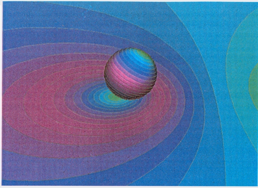 Central projection from the north pole sends a family of circles on a sphere to a family of circles on a horizontal plane.