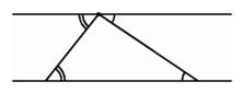 the sum of the angles of a triangle is the same as a straight angle