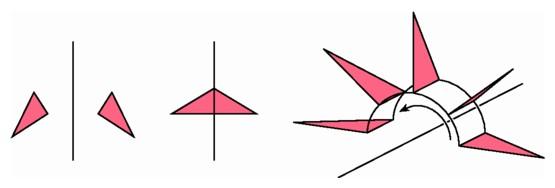 a scalene triangle is reflected across a line