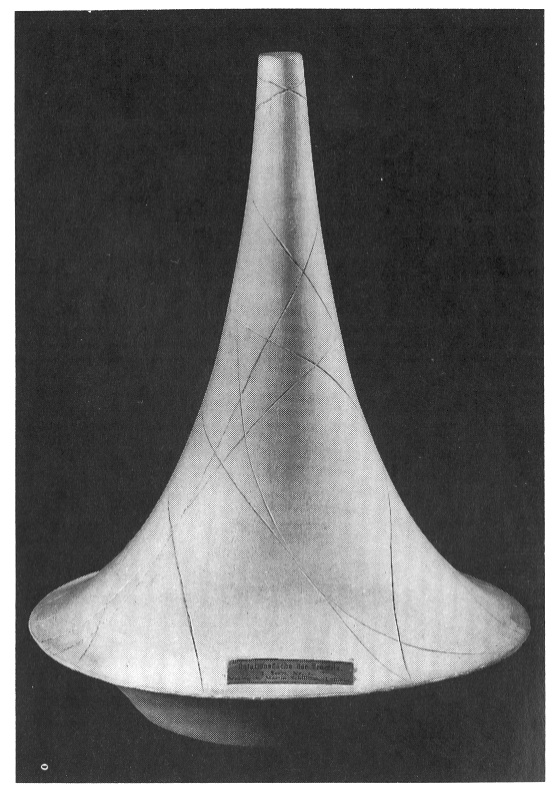 A nineteenth-century plaster model of Beltrami's pseudosphere.