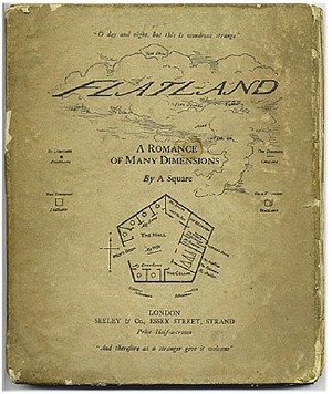 The cover of the 1884 first edition of Flatland